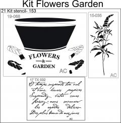 kit Flowers Garden 21 kit stencil- 153