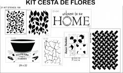 kit stencil Cesta de Flores- 156
