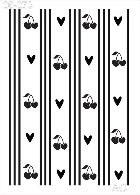 Stencil Listra com  cerejas   26-278
