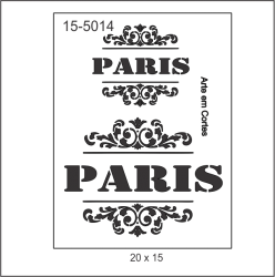 Stencil Texto PARIS arabesco Cod -15tx014