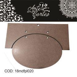 Placa em MDF 3mm Oval com Suporte 18mdfpl020
