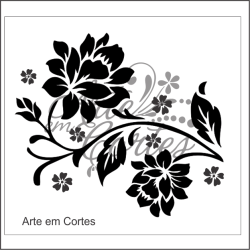 Stencil FOLHAS E FLORES COD: 16f016