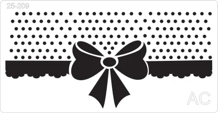 Stencil  Barrado com bolinhas e laço     25-209