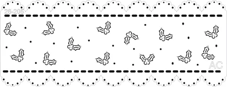 Stencil Barrado duplo azevinhos de Natal  !  26-205