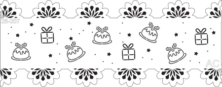 Stencil Barrado duplo, bolinhos - Natal    26-207