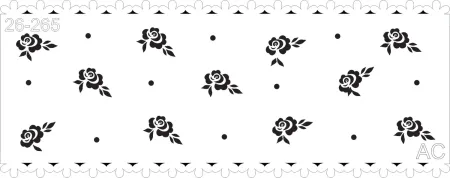 Stencil Barrado duplo c/ florzinhas, rosinhas  26-265