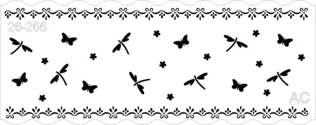 Stencil Barrado duplo c/ libelulas, borboletas 26-266