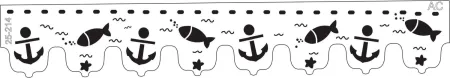 Stencil Barrado Marítimo ( peixinho e âncora)  25-214