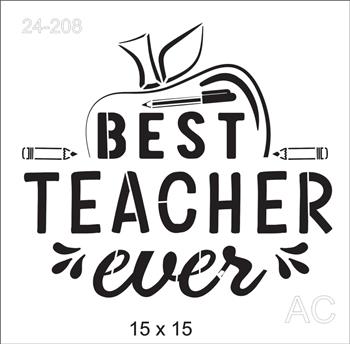 Stencil  Best Teacher ever ( Melhor prof, de todos os tempos )24-208