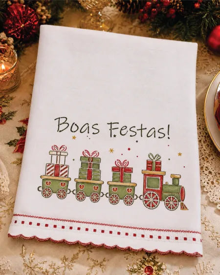 Stencil  Boas Festas/ trenzinho  - Natal - 26-235