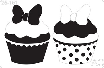 Stencil Cupcake Laço Minnie 25-151
