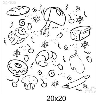 Stencil Estampa Confeitaria  24-105