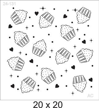 Stencil Estampa Cupcakes 24-131