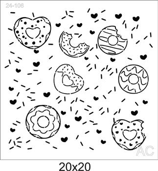 Stencil Estampa Donuts  24-106