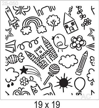 Stencil Estamparia Fofuras  25-050