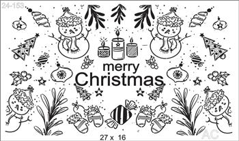 Stencil Estamparia Merry Christmas  24-153
