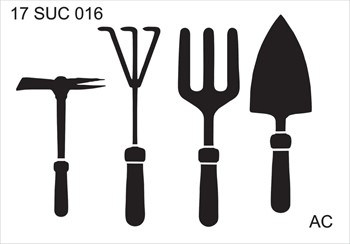 Stencil Ferramentas para Jardinagem 17suc016