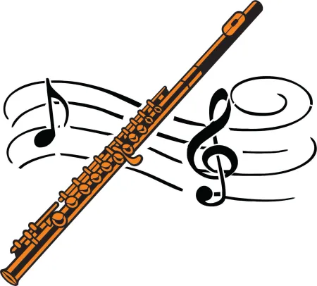 Stencil Flauta transversal, instrumento musical   26-040
