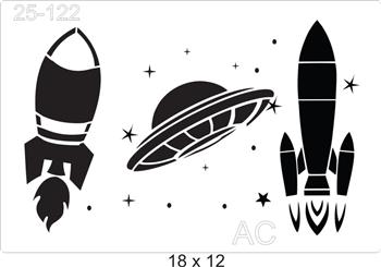 Stencil Foguetes  25-122