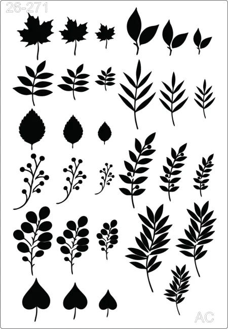 Stencil Folhagens , folhas     26-271