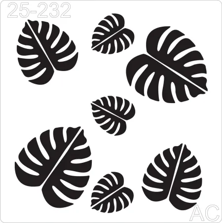 Stencil Folhas costela de adão   25-232