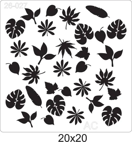 Stencil  Folhas, folhagens, costela de Adão  26-027