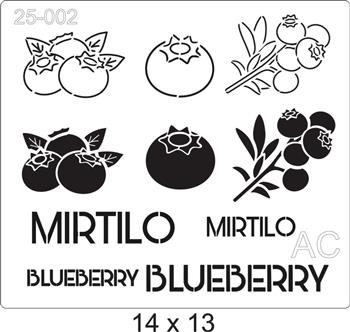 Stencil Fruta Mirtilo / Blueberry Ref : 25-002