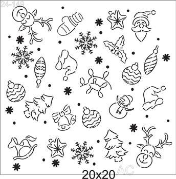Stencil Fundo Natal 24-149