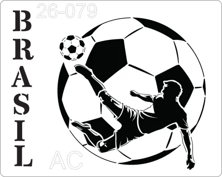 Stencil Futebol, Bola, Brasil  26-079