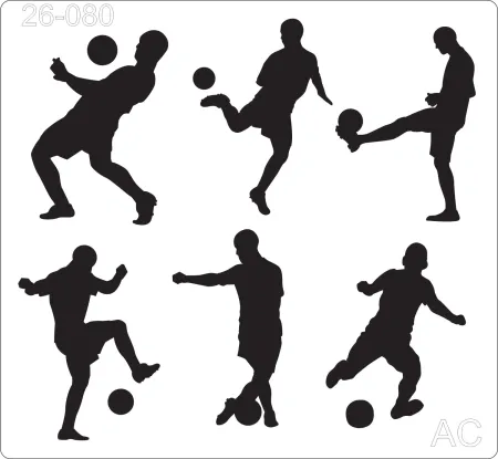 Stencil Futebol, Bola, jogadores  26-080