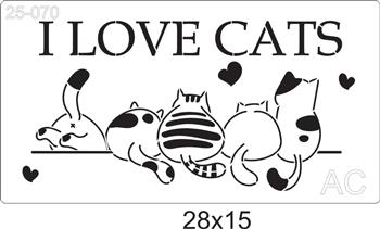 Stencil I Love Gatos   25-070