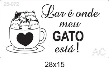 Stencil Lar é onde meu Gato está  25-072