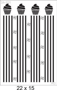 Stencil Listra Cupcakes 24-101