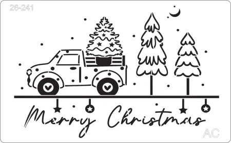 Stencil  Merry Christmas - Natal   26-241