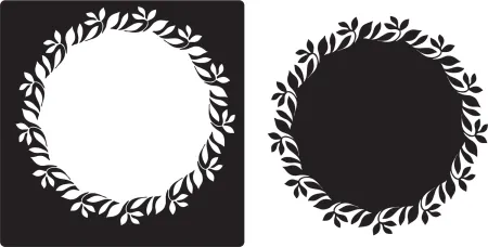 Stencil Moldura com folhas   26-065