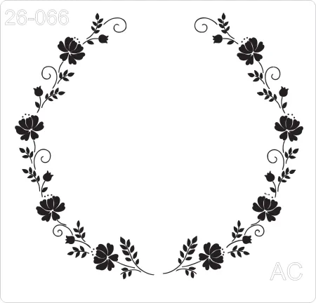 Stencil Moldura Floral, Guirlanda   26-066