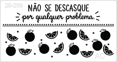 Stencil Não se descasque...Laranja- fruta 26-259