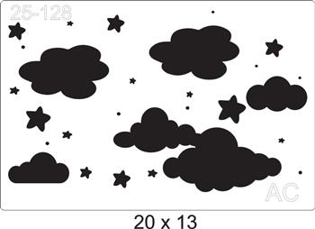 Stencil Nuvem c/ estrelas 25-128