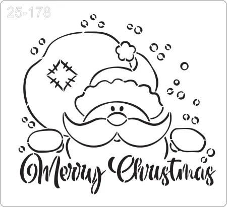 Stencil Papai Noel  Merry Christmas    25-178