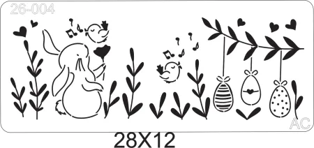 Stencil  Páscoa, coelho de Páscoa 26-004