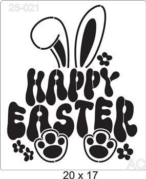 Stencil  Páscoa Happy Easter 25-021