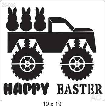 Stencil Páscoa Trator 25-032