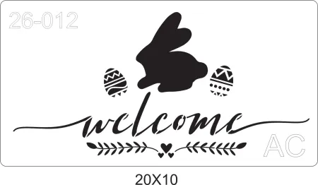 Stencil Páscoa, Welcome    26-012