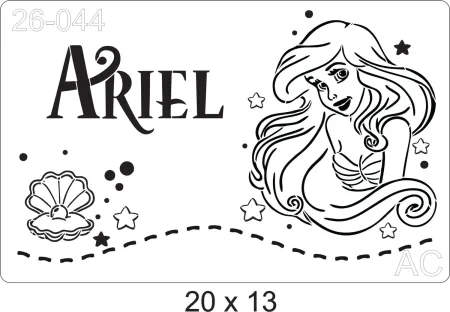 Stencil  Princesa Ariel 26-044