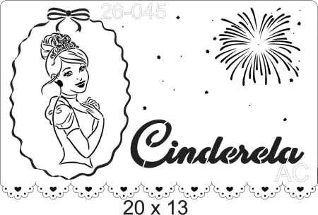 Stencil Princesa Cinderela 26-045
