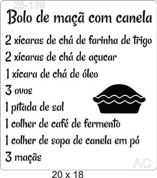 Stencil Receita Bolo de maçã ....  25-139