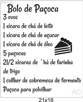Stencil Receita Bolo de Paçoca    25-135