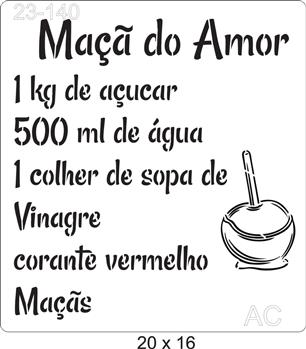 Stencil Receita Maçã do amor   25-140