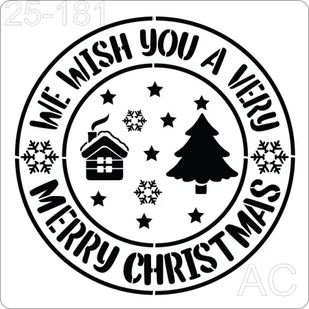 Stencil  Selo Natal-  Merry Christmas    25-181