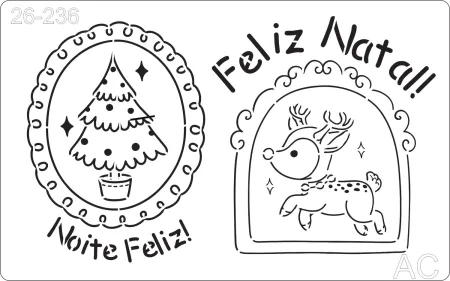Stencil  Selos - Natal - 26-236